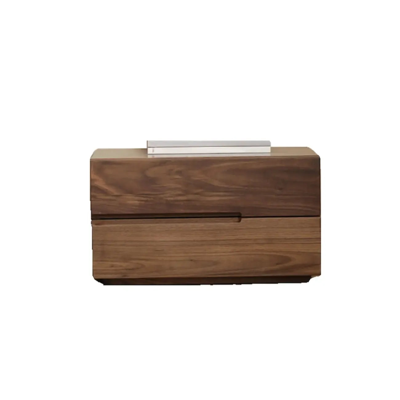 Table de chevet scandinave en bois brun avec 2 tiroirs