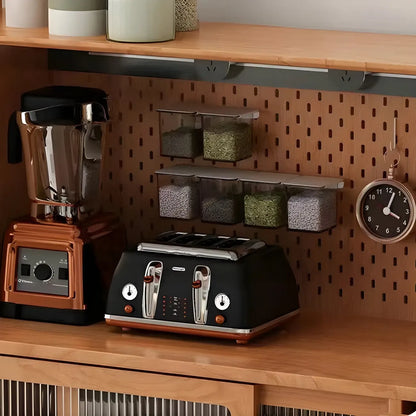 Buffet scandinave en bois naturel avec étagère et tiroir