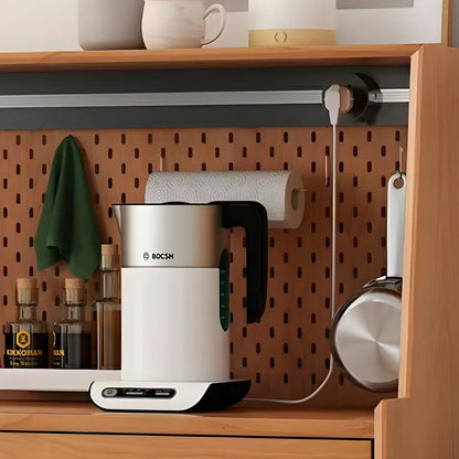 Buffet scandinave en bois naturel avec étagère et tiroir