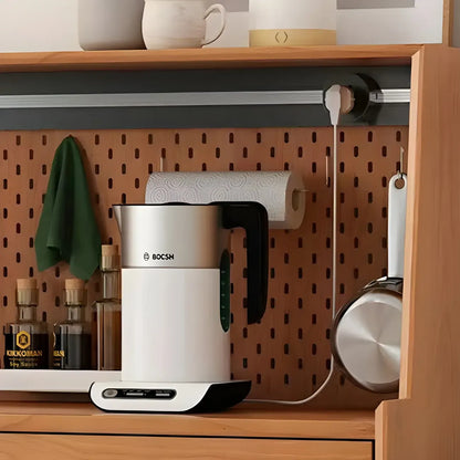 Buffet scandinave en bois naturel avec étagère et tiroir