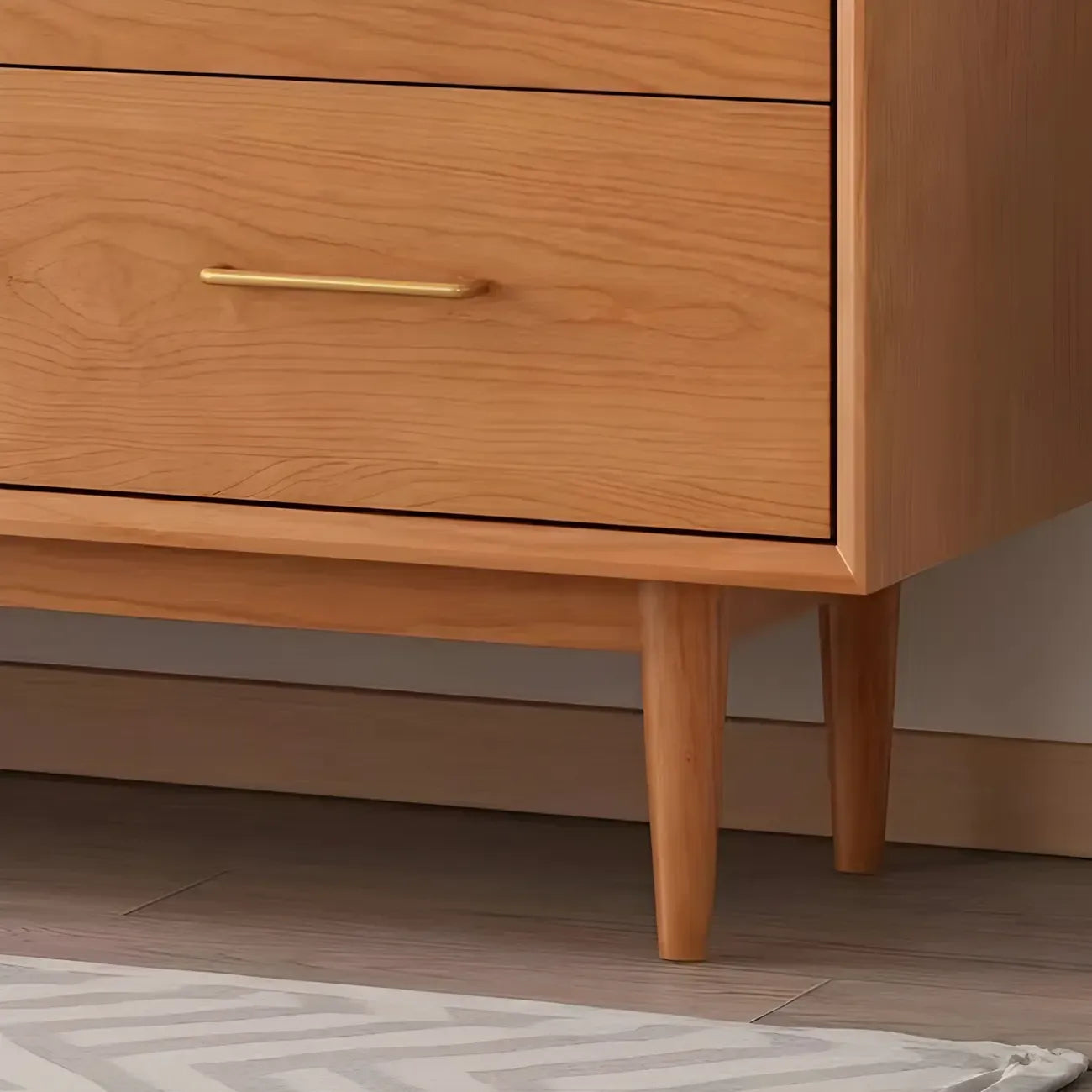 Buffet scandinave en bois naturel avec étagère et tiroir