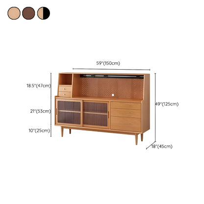 Buffet scandinave en bois naturel avec étagère et tiroir