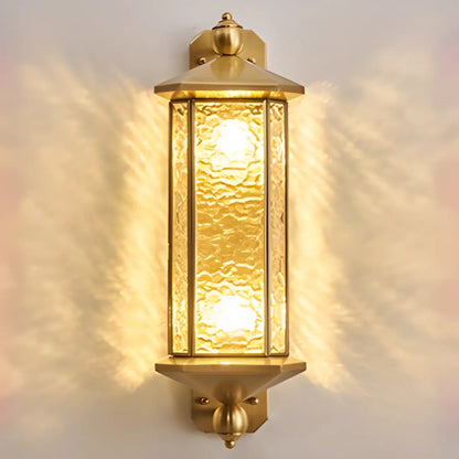 Applique murale vintage en métal avec abat-jour en verre pour extérieur