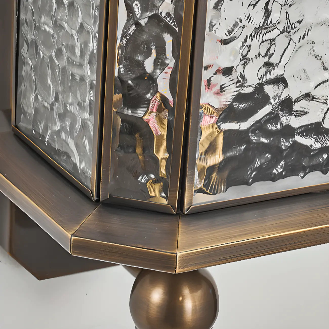 Applique murale vintage en métal avec abat-jour en verre pour extérieur