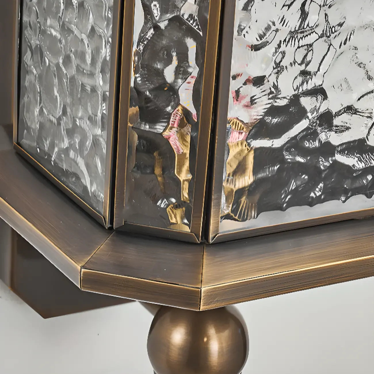 Applique murale vintage en métal avec abat-jour en verre pour extérieur