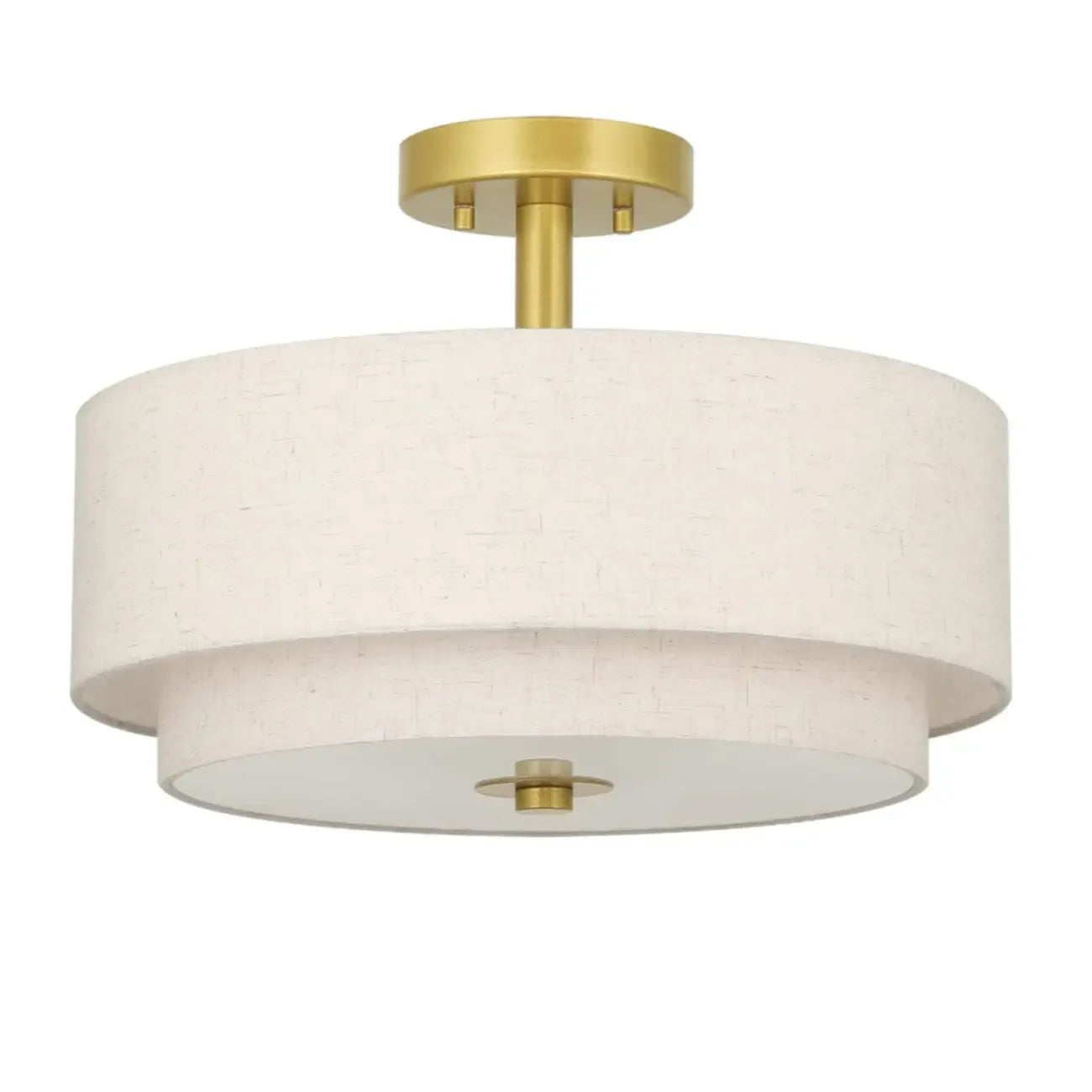 Plafonnier cylindrique à deux niveaux en tissu pour salon moderne