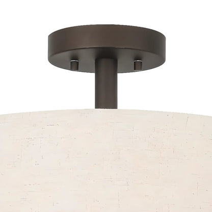 Plafonnier cylindrique à deux niveaux en tissu pour salon moderne