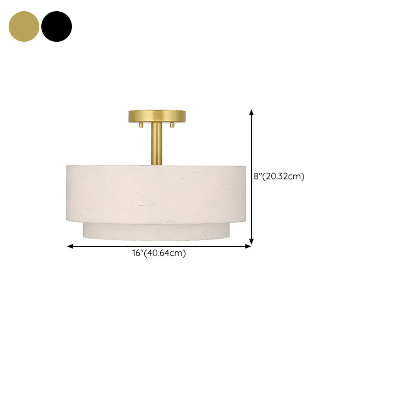 Plafonnier cylindrique à deux niveaux en tissu pour salon moderne