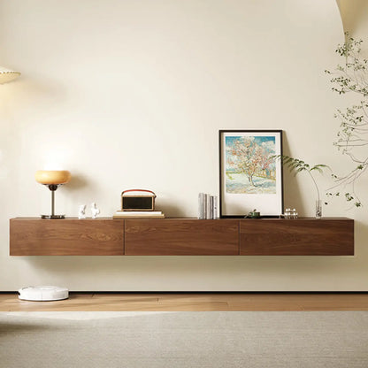 Meuble TV mural rectangulaire en bois naturel pour salon