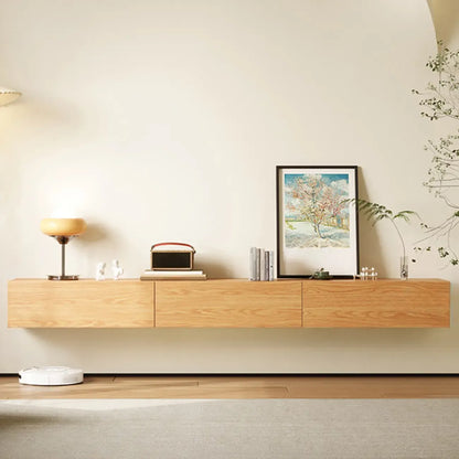 Meuble TV mural rectangulaire en bois naturel pour salon