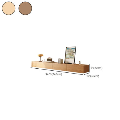 Meuble TV mural rectangulaire en bois naturel pour salon