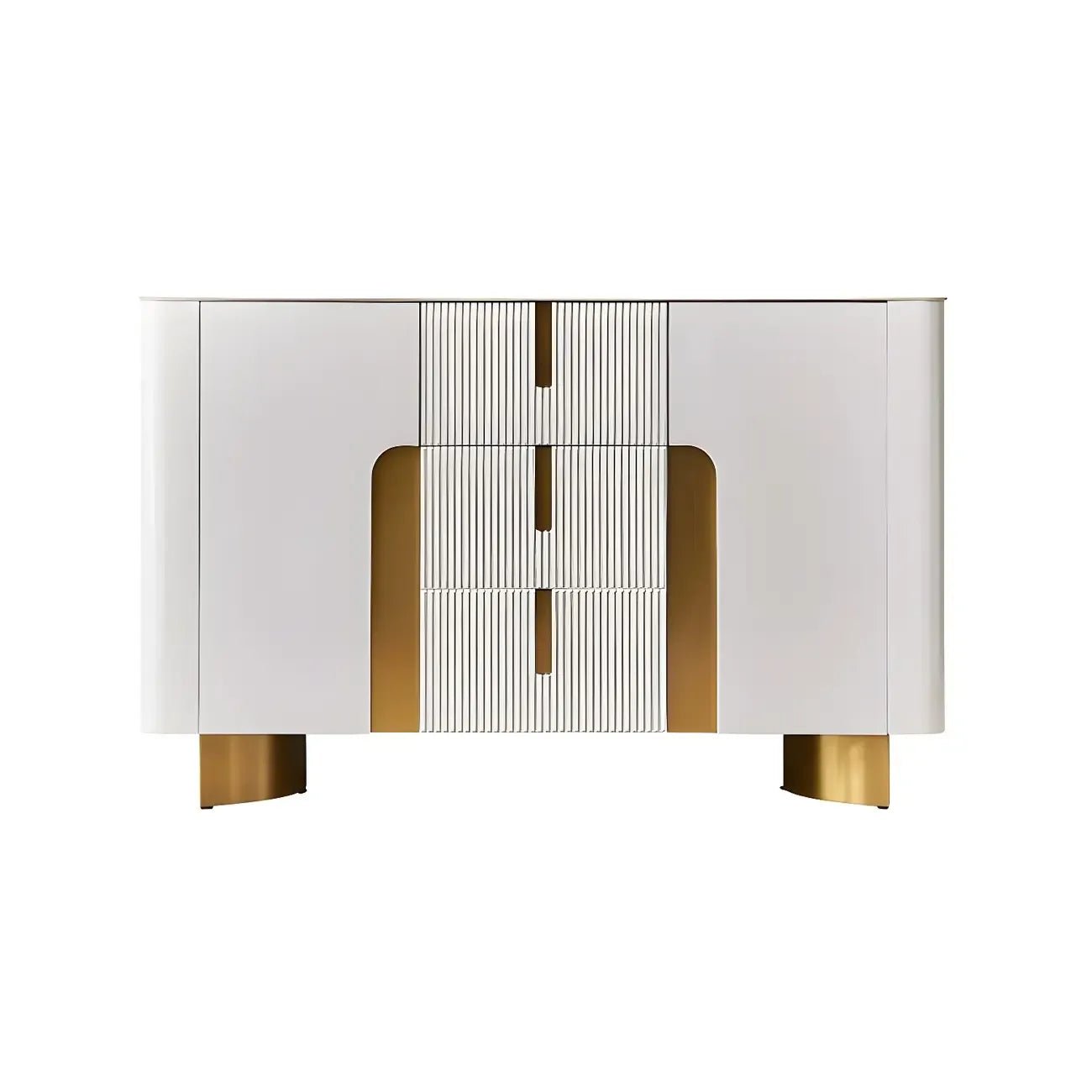 Buffet moderne avec comptoir en pierre et placards