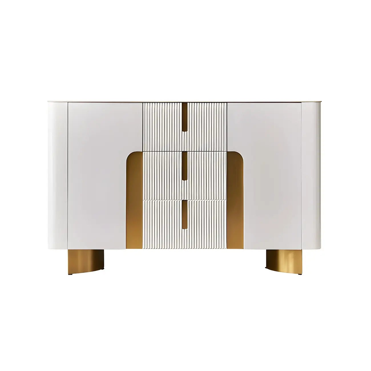 Buffet moderne avec comptoir en pierre et placards