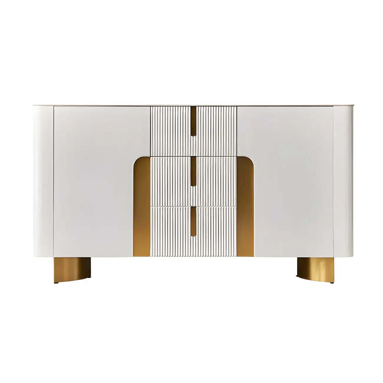 Buffet moderne avec comptoir en pierre et placards