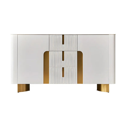 Buffet moderne avec comptoir en pierre et placards