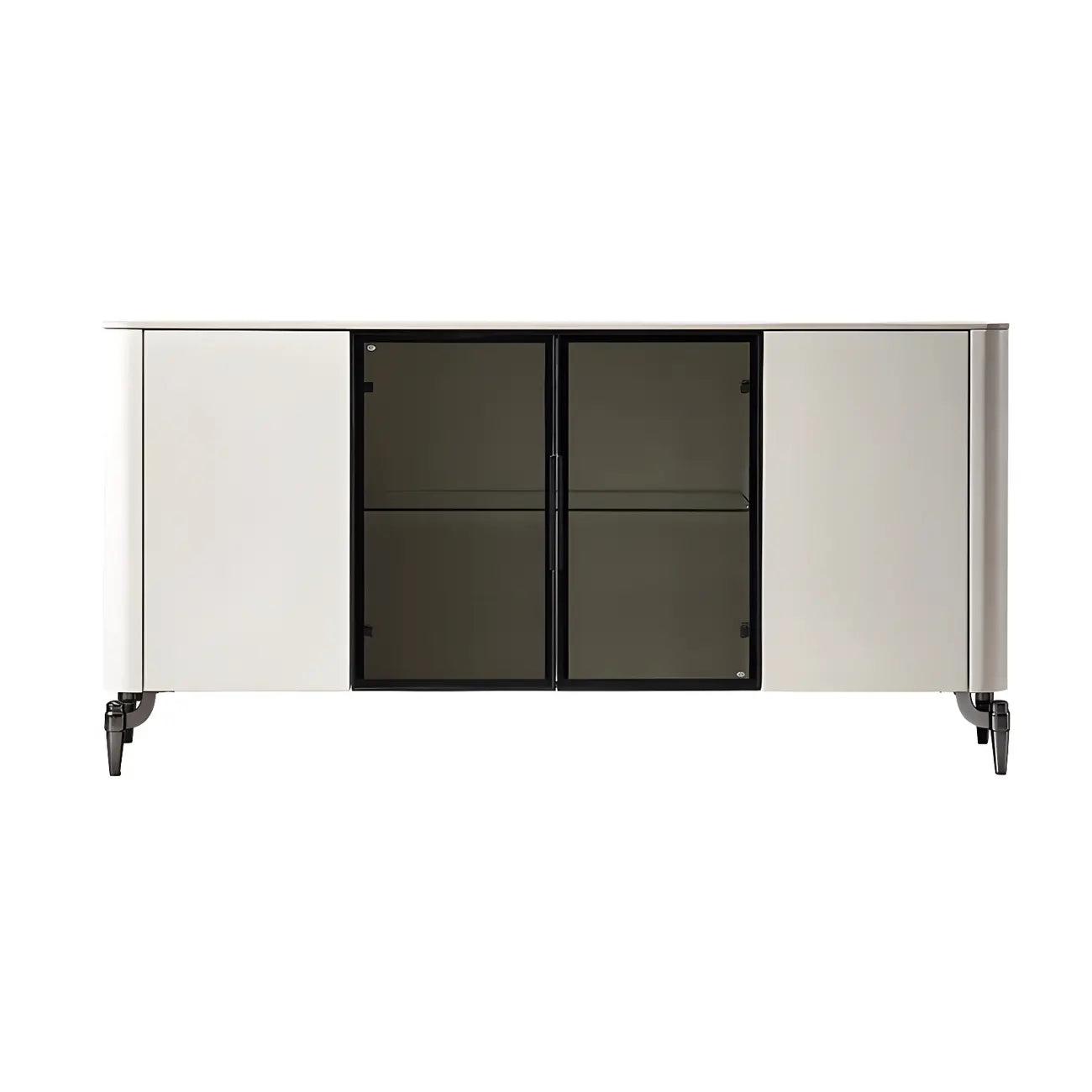 Buffet moderne avec comptoir en pierre et placards