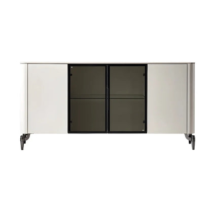 Buffet moderne avec comptoir en pierre et placards