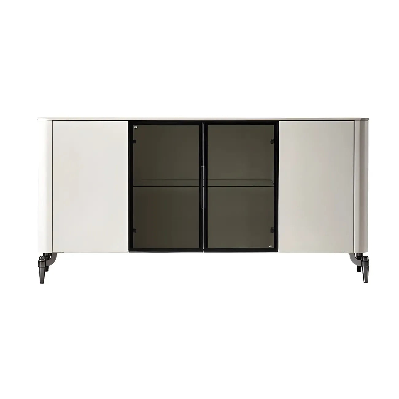 Buffet moderne avec comptoir en pierre et placards