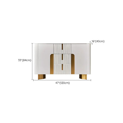 Buffet moderne avec comptoir en pierre et placards