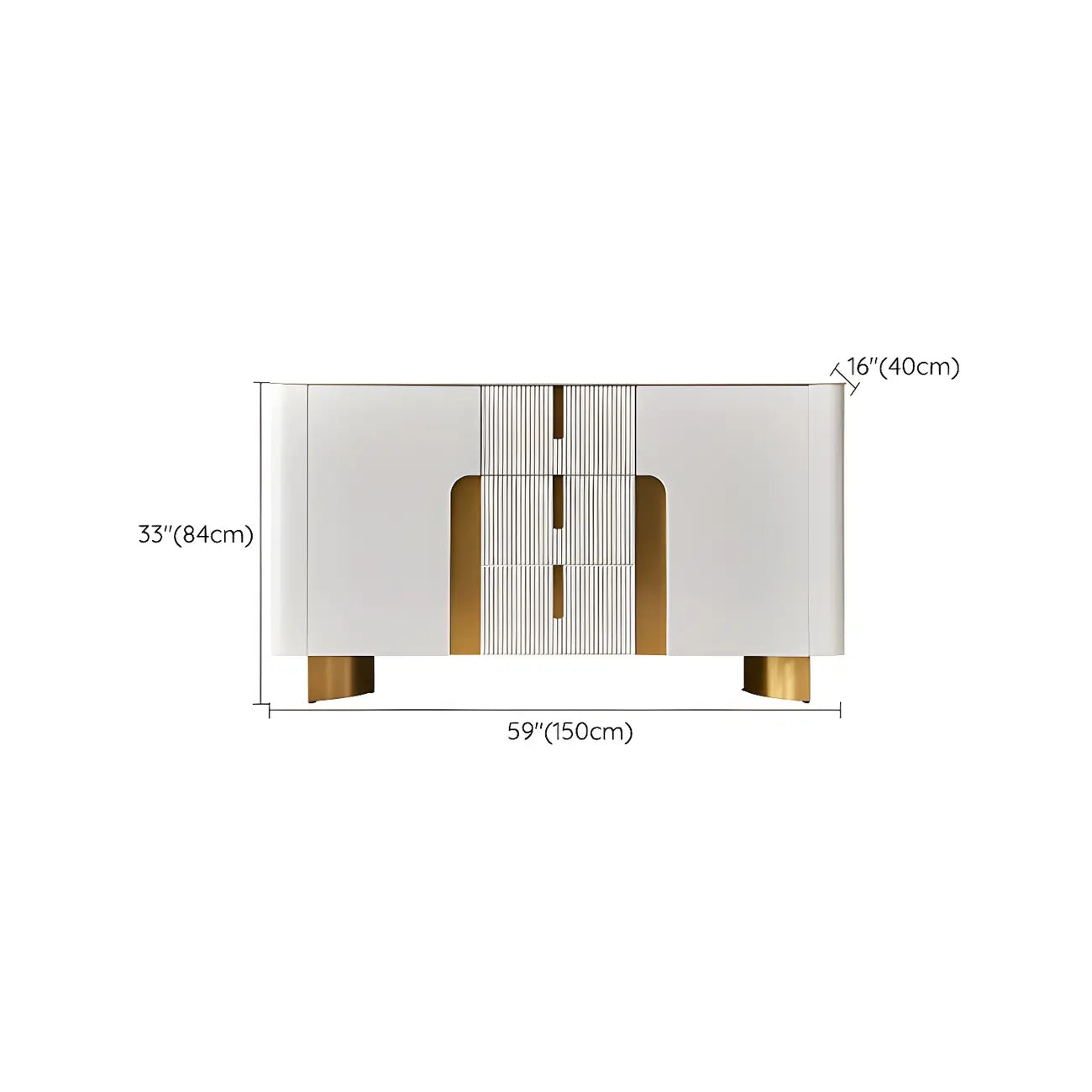 Buffet moderne avec comptoir en pierre et placards