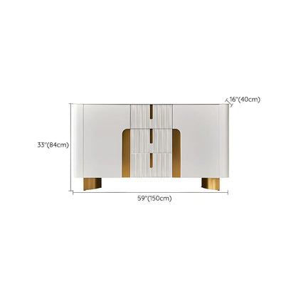 Buffet moderne avec comptoir en pierre et placards