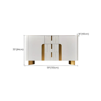 Buffet moderne avec comptoir en pierre et placards