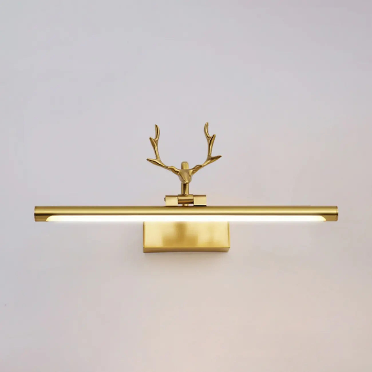 Applique murale LED en métal doré en forme de bois de cerf pour salle de bain