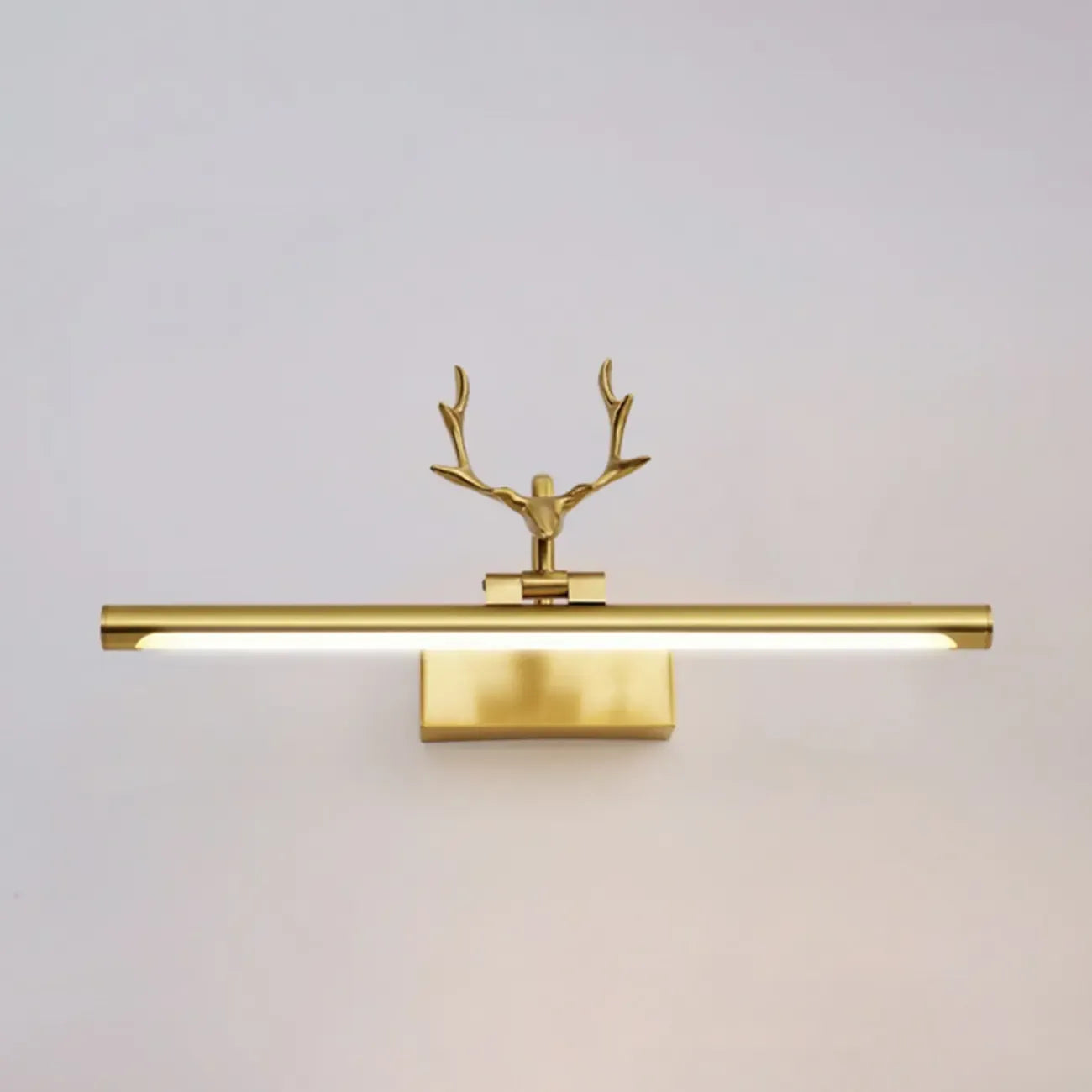 Applique murale LED en métal doré en forme de bois de cerf pour salle de bain