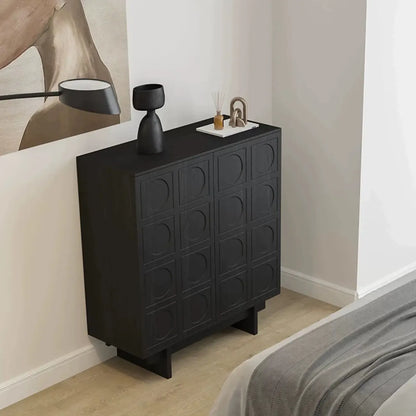 Buffet marron moderne avec étagères et placards réglables