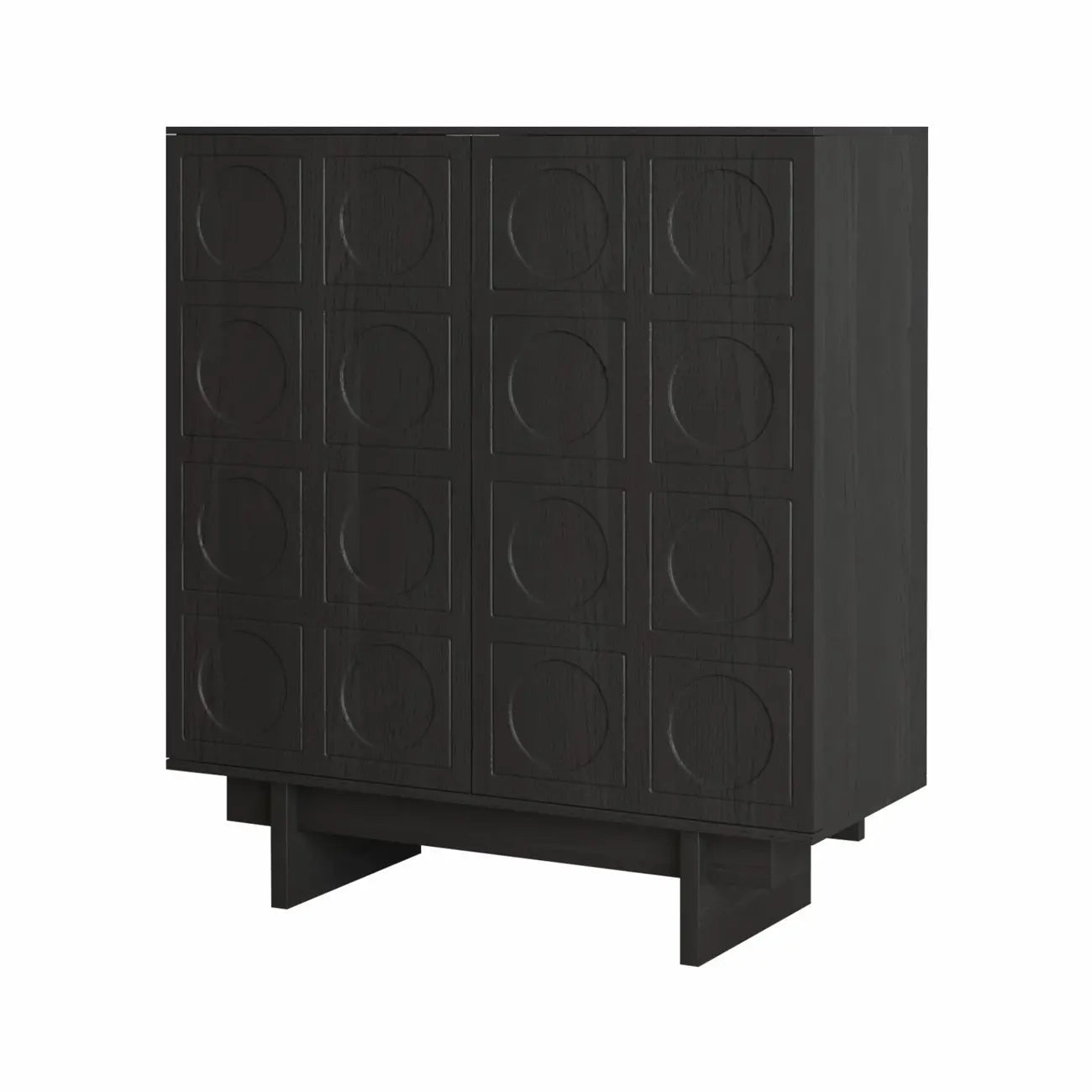 Buffet marron moderne avec étagères et placards réglables