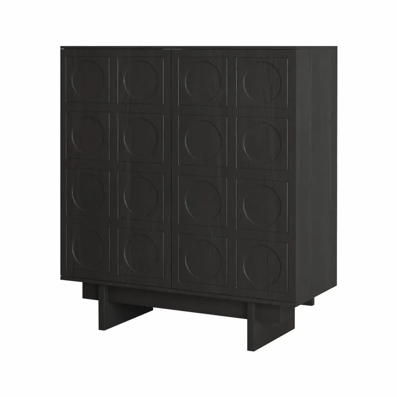 Buffet marron moderne avec étagères et placards réglables