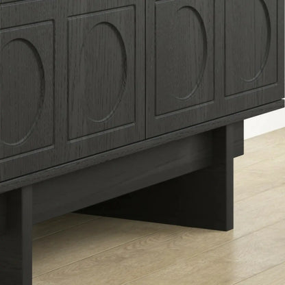 Buffet marron moderne avec étagères et placards réglables