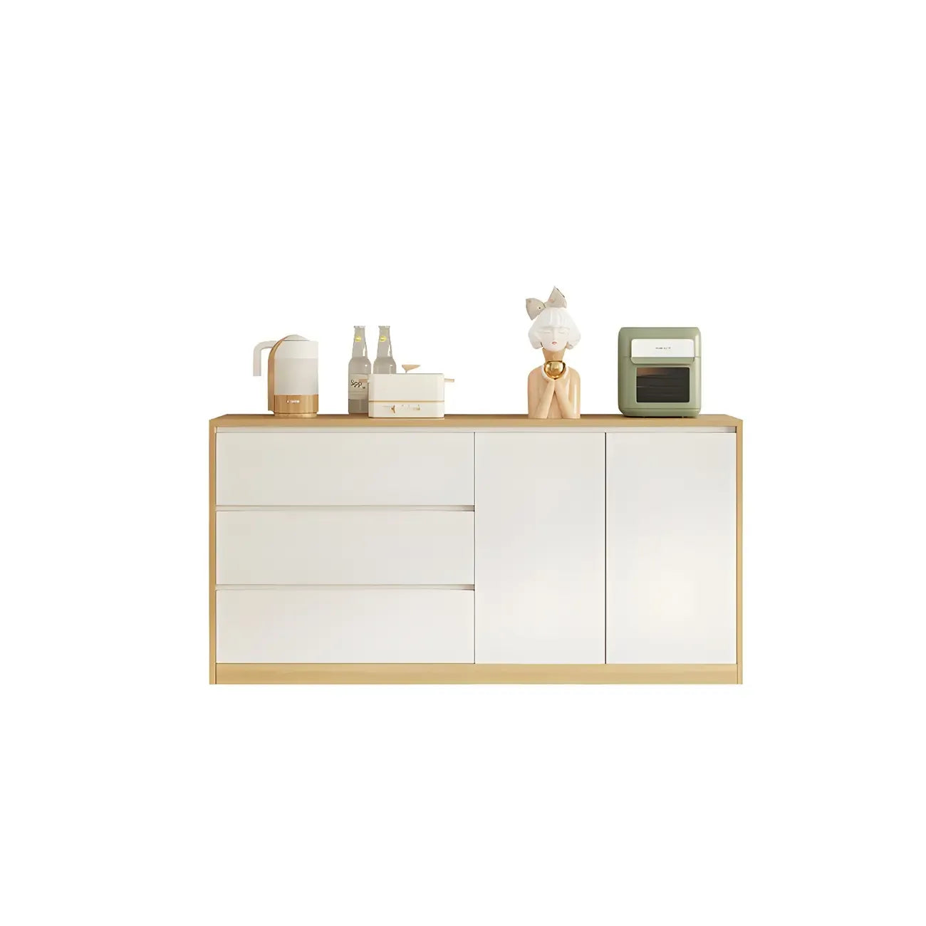 Buffet moderne en bois blanc à 3 tiroirs
