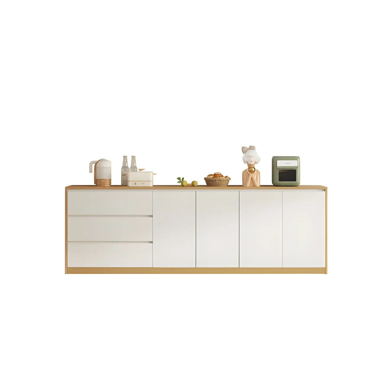 Buffet moderne en bois blanc à 3 tiroirs