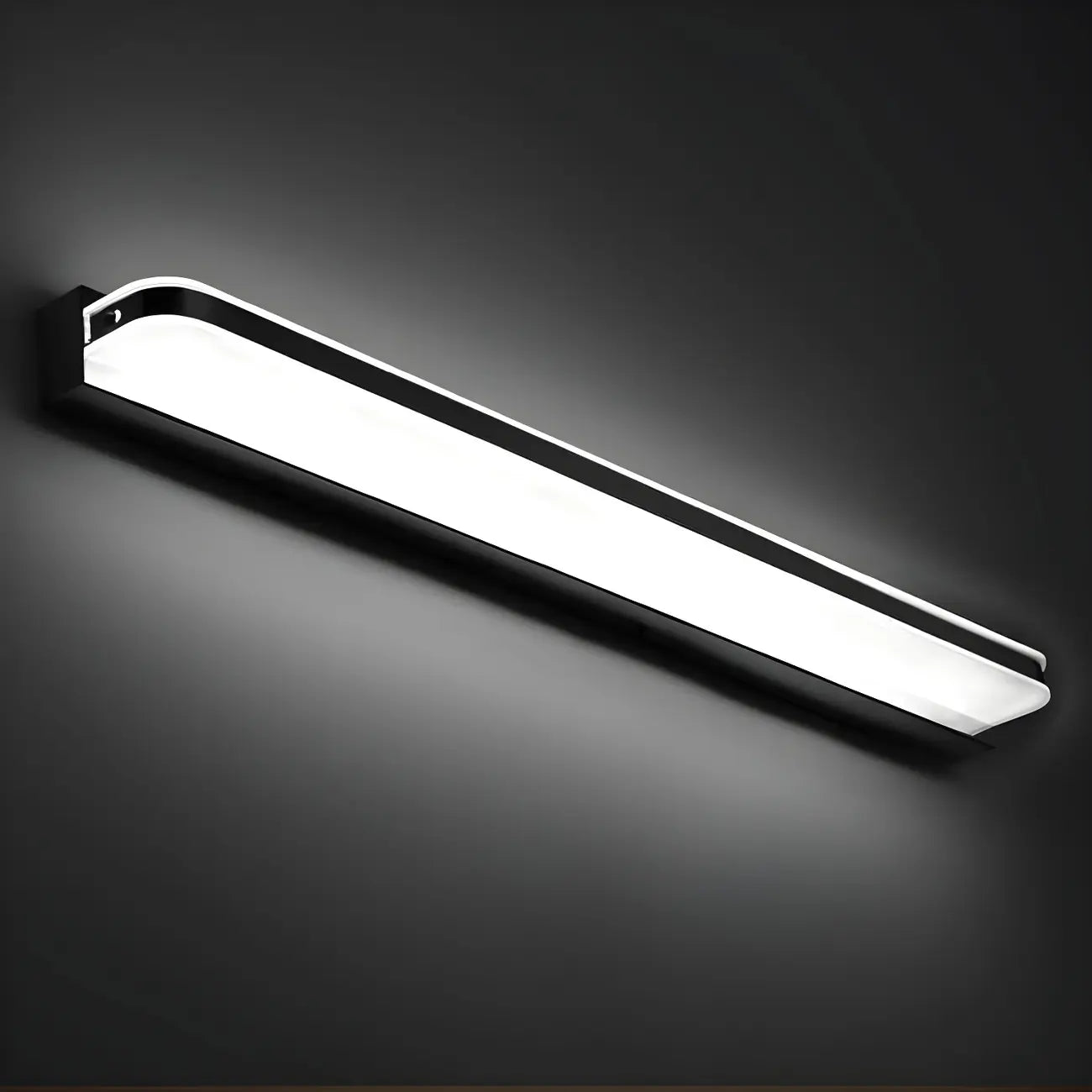 Lampe de coiffeuse linéaire noire à LED de style nordique avec abat-jour en acrylique