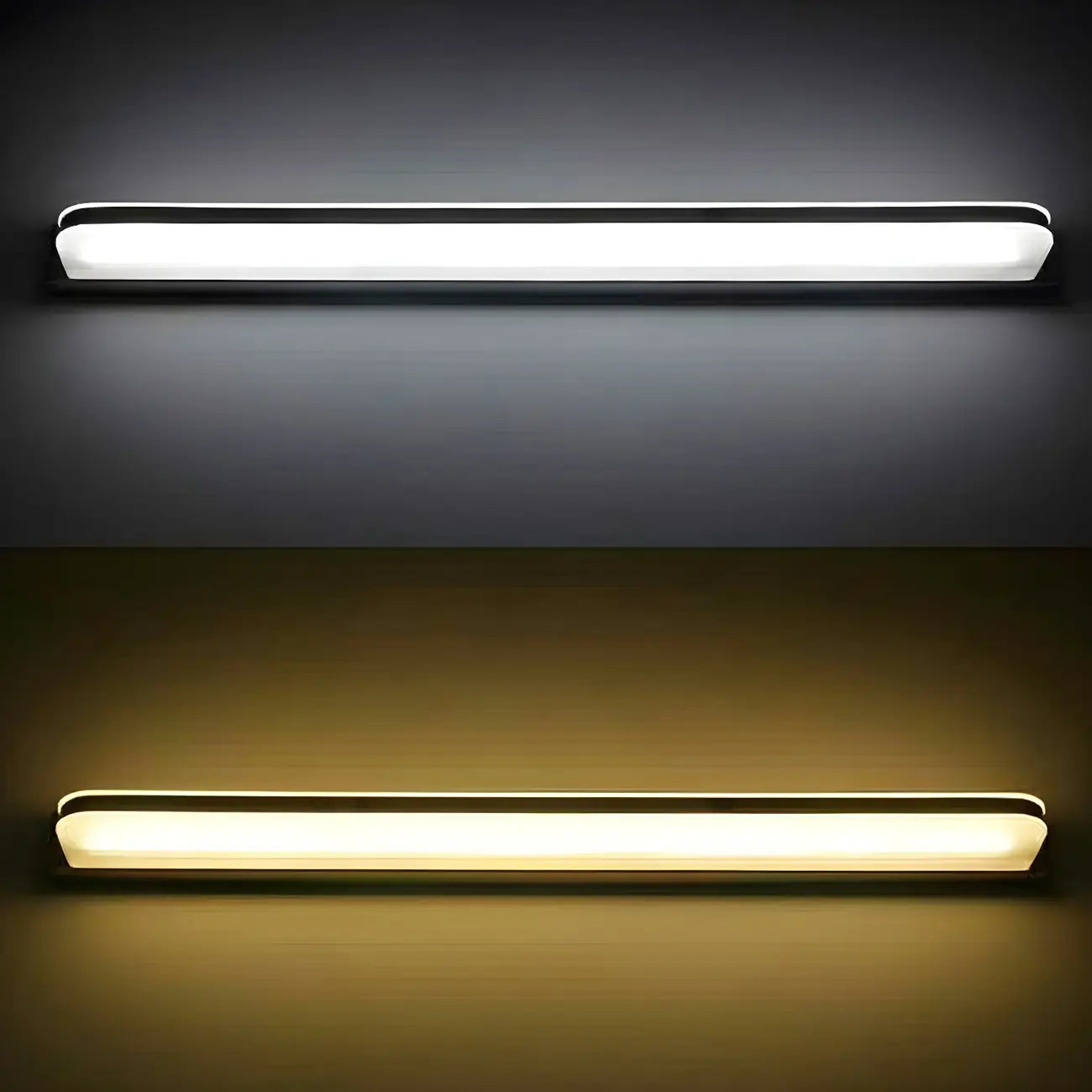 Lampe de coiffeuse linéaire noire à LED de style nordique avec abat-jour en acrylique