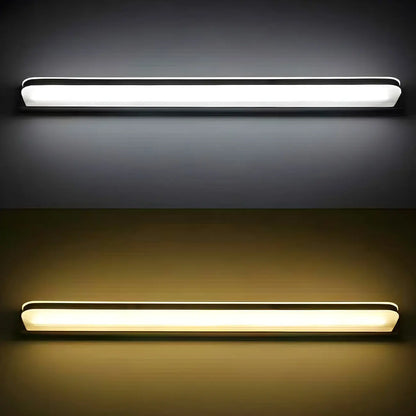 Lampe de coiffeuse linéaire noire à LED de style nordique avec abat-jour en acrylique