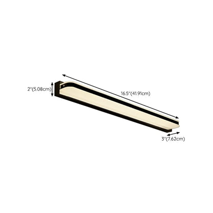 Lampe de coiffeuse linéaire noire à LED de style nordique avec abat-jour en acrylique