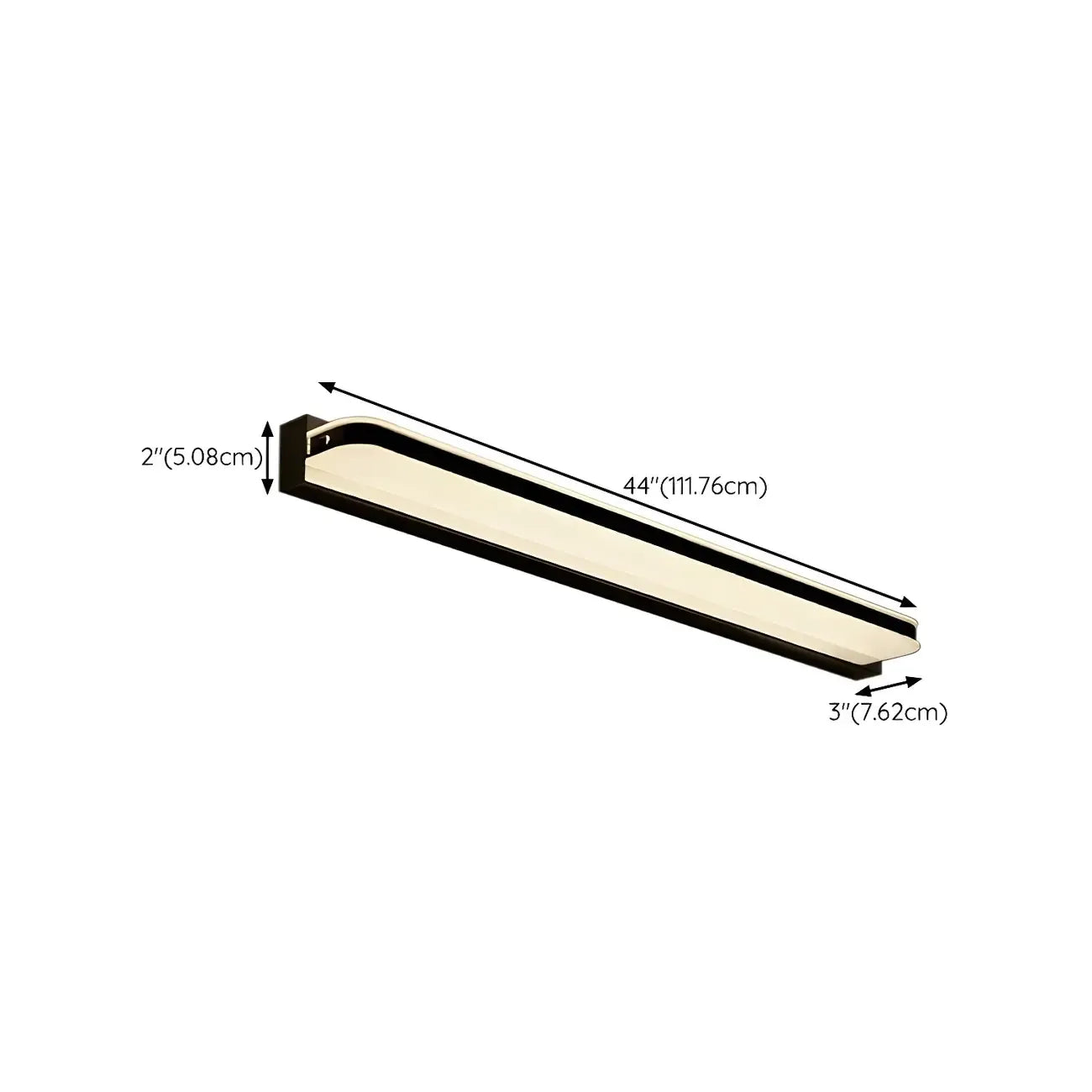 Lampe de coiffeuse linéaire noire à LED de style nordique avec abat-jour en acrylique