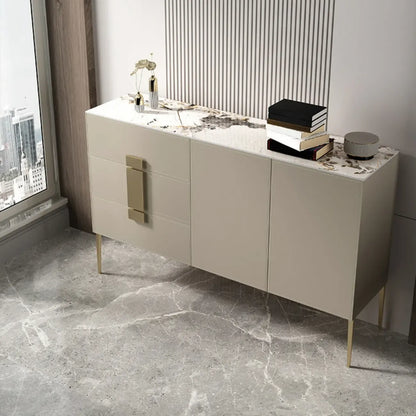 Buffet gris moderne avec tiroirs pour salon