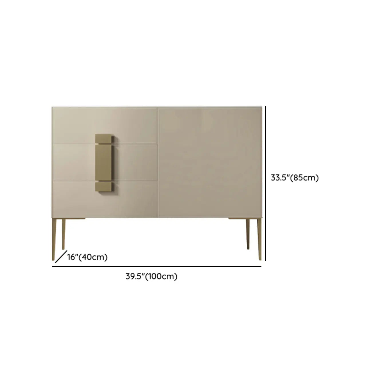 Buffet gris moderne avec tiroirs pour salon