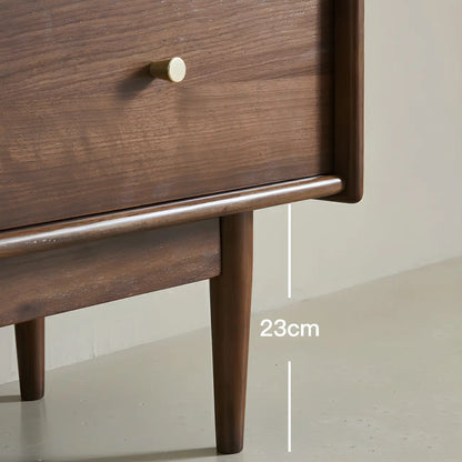 Buffet en bois avec portes coulissantes en verre, tiroirs et placards