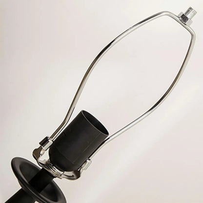 Lampe de table géométrique noire avec abat-jour en tissu pour chambre à coucher