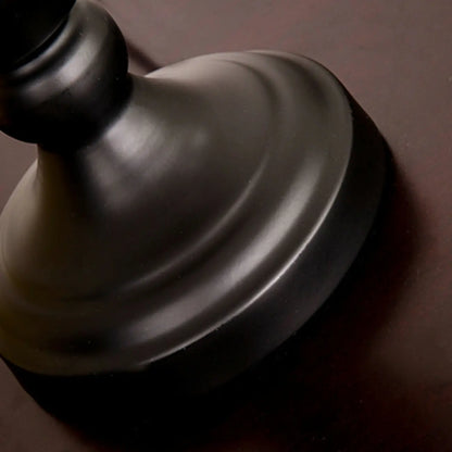 Lampe de table géométrique noire avec abat-jour en tissu pour chambre à coucher