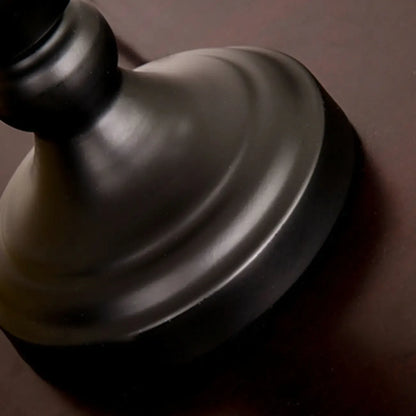 Lampe de table géométrique noire avec abat-jour en tissu pour chambre à coucher