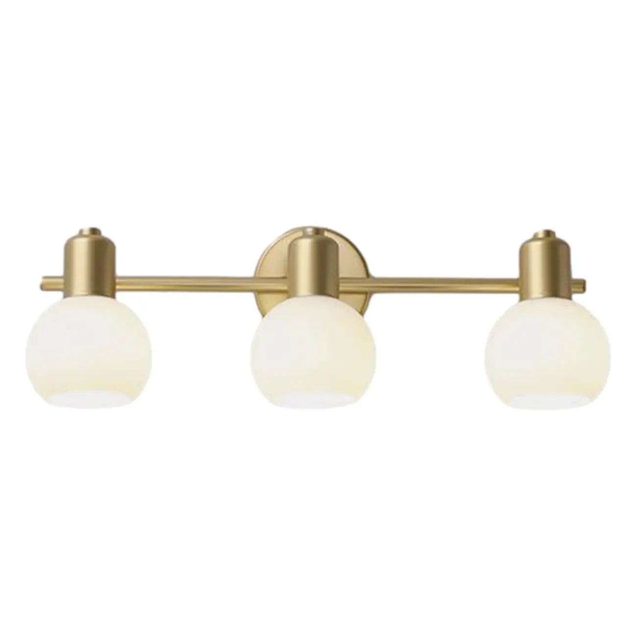 Lampe de coiffeuse moderne en verre globe doré à 3 têtes, à intensité variable