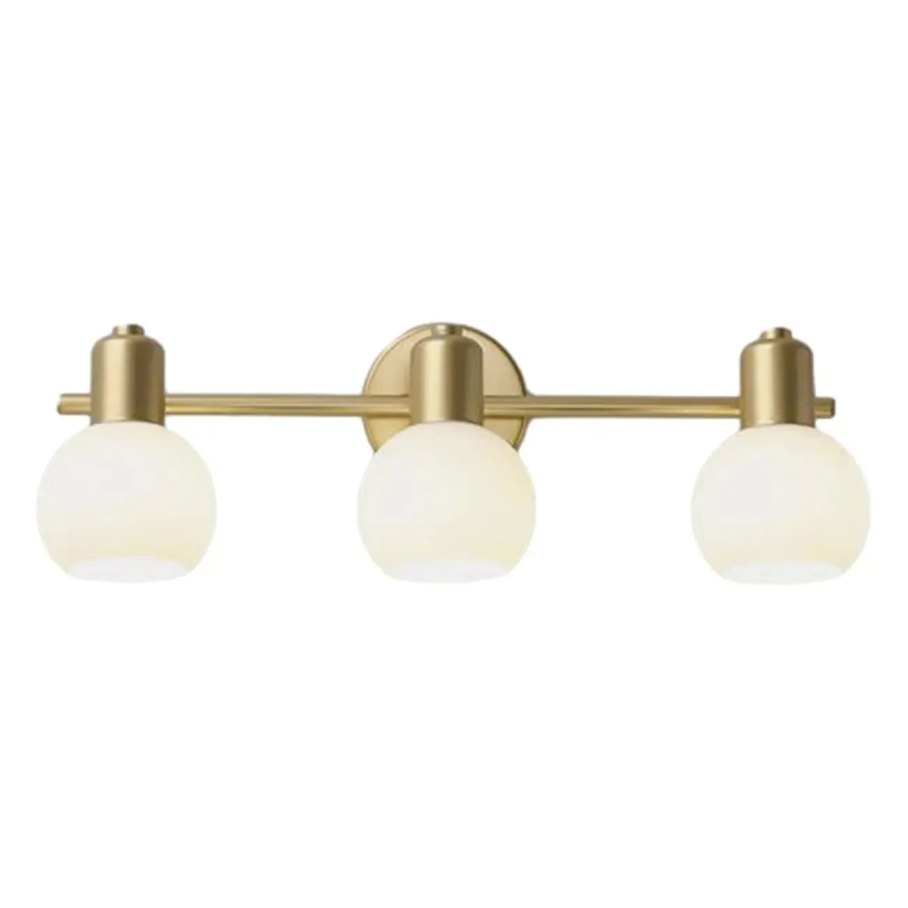 Lampe de coiffeuse moderne en verre globe doré à 3 têtes, à intensité variable