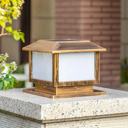 Lampe de table d'extérieur vintage carrée pour jardin