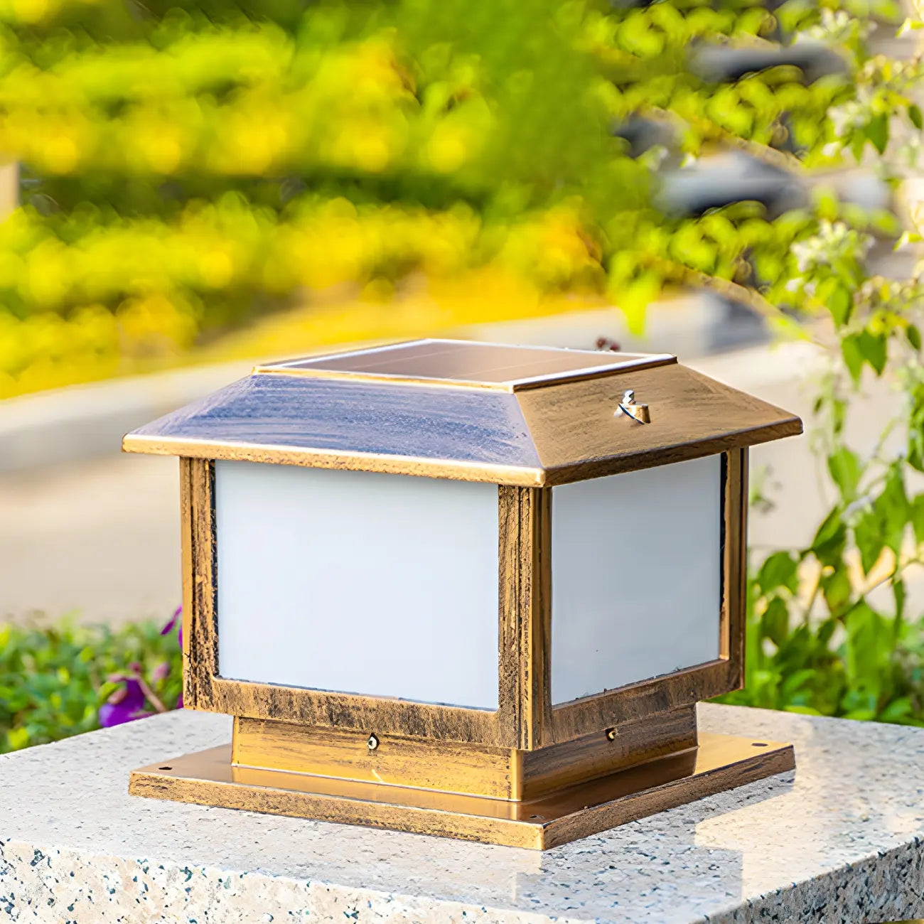 Lampe de table d'extérieur vintage carrée pour jardin