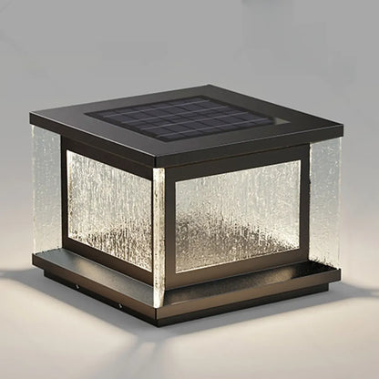 Lampadaires solaires rectangulaires en métal noir pour extérieur